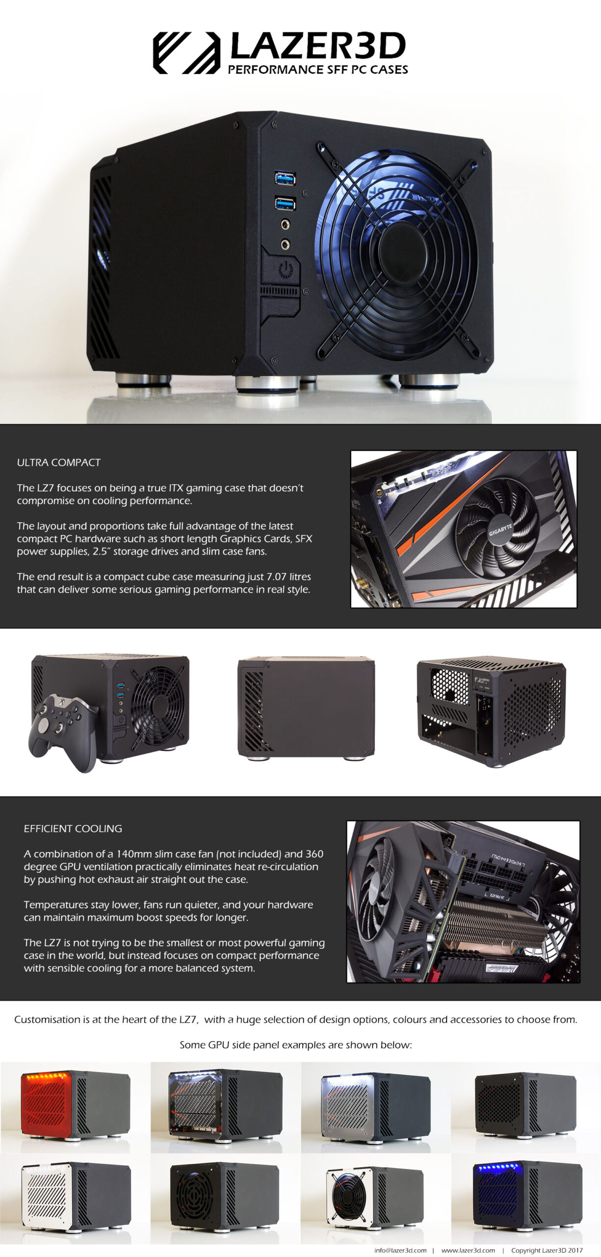 Lazer3D LZ7 SFF Gaming PC Case - Full Page Overview